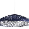 Forestier Suspensions | Suspension Satelise S Fibre Vegetale Bleu / Rotin - O 45 Cm - Forestier