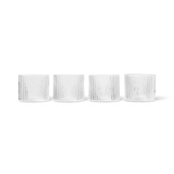 Ferm Living Verres | Verre Ripple Low Verre Transparent / Set De 4 - O 7.6 X H 6.1 Cm (20 Cl) - Ferm Living