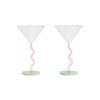 & klevering Verres | Coupe A Champagne Bold Verre Multicolore / Set De 2 - 15 Cl - & Klevering