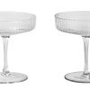 Ferm Living Verres | Coupe A Champagne Ripple Verre Transparent / Set De 2 - Verre Strie - Ferm Living