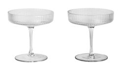 Ferm Living Verres | Coupe A Champagne Ripple Verre Transparent / Set De 2 - Verre Strie - Ferm Living