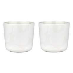 Marimekko Tasses Et Mugs | Tasse A Cafe Unikko Ceramique Blanc / Sans Anse - Set De 2 - Marimekko