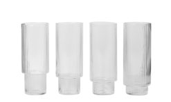 Ferm Living Verres | Verre Long Drink Ripple Verre / Set De 4 - O 7 X H 14 Cm (30 Cl) - Ferm Living