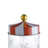 Alessi Boites Et Conservation | Bocal Hermetique Circus Metal Verre Rouge Blanc Transparent / 75 Cl - Alessi