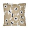 Marimekko Deco Textile | Housse De Coussin Pieni Unikko Tissu Beige / 50 X 50 Cm - Marimekko