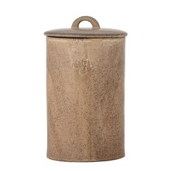 Bloomingville Boites Et Conservation | Bocal Hermetique Buddy Ceramique Marron / Pot A Croquettes - 1,5 L - Bloomingville