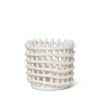 Ferm Living Centres De Table Et Vide-Poches | Corbeille Ceramic Small Ceramique Blanc / O 16 X H 14,5 Cm - Fait Main - Ferm Living