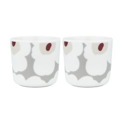 Marimekko Tasses Et Mugs | Tasse A Cafe Unikko Ceramique Gris / Sans Anse - Set De 2 - Marimekko