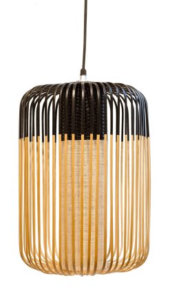 Forestier Suspensions | Suspension Bamboo Light L Noir Bois Naturel / H 50 X O 35 Cm - Forestier