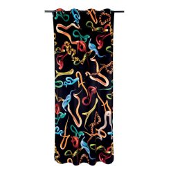 Seletti Deco Textile | Rideau Toiletpaper - Snakes Black Tissu Noir / 140 X 280 Cm - Seletti