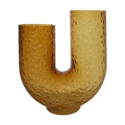 AYTM Vases | Vase Arura Large Verre Orange Marron / Texture - L 34 X H 40 Cm - Aytm