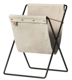 Ferm Living Paniers Et Petits Rangements | Porte-Revues Herman Metal Tissu Noir Beige / Pliant - Ferm Living