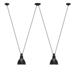 DCW Éditions Suspensions | Suspension Acrobate N°324 Metal Noir / Lampe Gras - 2 Abat-Jours Ronds - Dcw Editions