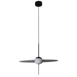 DCW Éditions Suspensions | Suspension Mono L600 Metal Verre Gris Noir / Led - O 60 Cm / Orientable - Dcw Editions