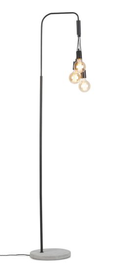 It's about Romi Lampadaires | Lampadaire Oslo Metal Pierre Noir / 3 Ampoules - H 190 Cm - It'S About Romi