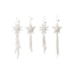 Ferm Living Decorations De Noel | Decoration De Noel A Suspendre Vela Star Tissu / Set De 4 - Coton Organique - Ferm Living