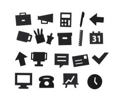 Design Letters Kids | Set Symboles Office Plastique Noir / Pour Tableau Perfore - Design Letters