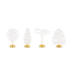 Alessi Accessoires Cuisine | Marque-Place Barkplace Tree Metal / Set De 4 Sapins En Acier - H 4 Cm - Alessi