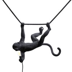 Seletti Suspensions | Lampe D'Exterieur Monkey Swing Plastique Noir / Outdoor - L 60 Cm - Seletti