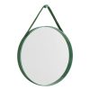 Hay Miroirs | Miroir Mural Strap N°2 Metal Vert / O 50 Cm - Sangle En Tissu - Hay