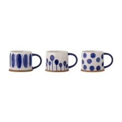 Bloomingville Tasses Et Mugs | Mug Linora Ceramique Bleu / Set De 3 - Gres - Bloomingville