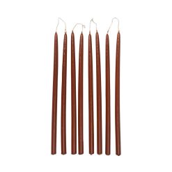 Ferm Living Bougeoirs, Photophores | Bougie Longue Spike Cire Orange / O 1.2 X H 28 Cm - Set De 8 - Ferm Living