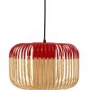 Forestier Suspensions | Suspension Bamboo Light S Metal Tissu Bois / H 23 X O 35 Cm - Forestier