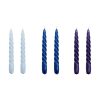 Hay Bougeoirs, Photophores | Bougie Longue Twist Cire Bleu / Set De 6 - Hay