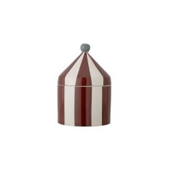 Bloomingville Boites Et Conservation | Boite Cimmi Ceramique Rouge Blanc / O 15,5 X H 26 Cm - Bloomingville