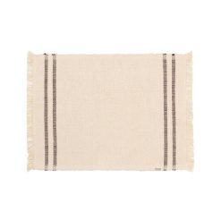 Ferm Living Linge De Table | Set De Table Savor Tissu Blanc Marron / Coton Organique - 50 X 38 Cm - Ferm Living