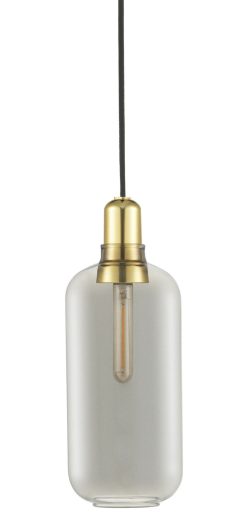 Normann Copenhagen Suspensions | Suspension Amp Large Verre Gris Or / O 11,2 X H 26 Cm - Laiton - Normann Copenhagen