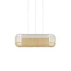 Forestier Suspensions | Suspension Bamboo Oval Bois Blanc / Large -78 X 45 X H 24 Cm - Forestier