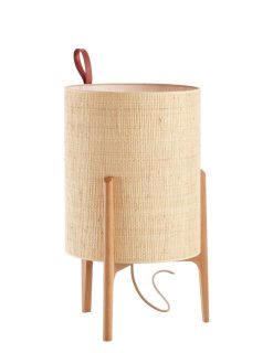 Carpyen Lampes De Table | Lampe De Table Greta Tissu Beige Bois Naturel / O 33 X H 58 Cm - Carpyen