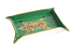 Jonathan Adler Centres De Table Et Vide-Poches | Coupelle Tigre Ceramique Vert / Vide-Poches - 18 X 13 Cm - Jonathan Adler