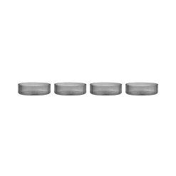 Ferm Living Saladiers, Coupes Et Bols | Coupelle Ripple Verre Gris / Set De 4 - Verre Strie - Ferm Living