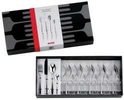 Alessi Couverts | Menagere Nuovo Milano Metal / Coffret 24 Couverts - Version Monobloc - Alessi