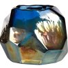 Pols Potten Bougeoirs, Photophores | Photophore Graphic Luster Verre Bleu / Verre - H 10 Cm - Pols Potten