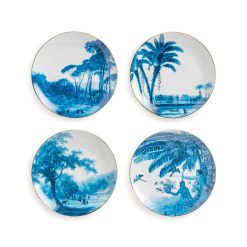 & klevering Assiettes | Assiette A Dessert Landscape Ceramique Bleu / O 22.5 Cm - Set De 4 - & Klevering