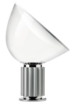 Flos Led | Lampe De Table Taccia Led Verre Argent / H 64,5 Cm - Castiglioni, 1962 - Flos