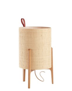 Carpyen Lampes De Table | Lampe De Table Greta Tissu Beige Bois Naturel / O 26 X H 44 Cm - Carpyen