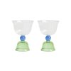 & klevering Verres | Verre A Vin Tulip Verre Vert / Set De 2 - 20 Cl - & Klevering