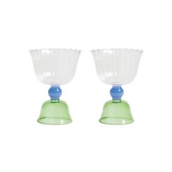 & klevering Verres | Verre A Vin Tulip Verre Vert / Set De 2 - 20 Cl - & Klevering