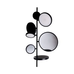 DCW Éditions Luminaires De Salle De Bains | Applique Salle De Bains Tell Me Stories Metal / Led - 2 Miroirs + 2 Etageres - H 86,5 Cm - Dcw Editions