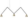 Nemo Suspensions | Suspension Dabliu Led Metal Noir Or / Cone - L 130 Cm - Nemo