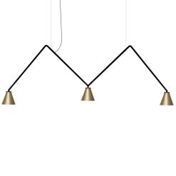 Nemo Suspensions | Suspension Dabliu Led Metal Noir Or / Cone - L 130 Cm - Nemo