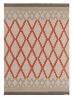 Gan Tapis | Tapis Sioux Kilim Tissu Blanc Orange / 170 X 240 Cm - Reversible - Gan