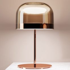 Fontana Arte Led | Lampe De Table Equatore Large Led Metal Verre Marron Cuivre / H 60 Cm - Fontana Arte