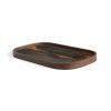 Ethnicraft Plateaux Et Plats De Service | Plateau Bronze Organic Verre Or Metal / 42 X 24 Cm - Peint Main - Ethnicraft