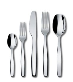 Alessi Couverts | Set De Couverts Itsumo Metal Gris Argent / 5 Pieces - 1 Personne - Alessi