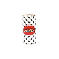 Seletti Vases | Vase Toiletpaper - Shit Verre / Medium - O 15 X H 30 Cm / Detail Or 24K - Seletti